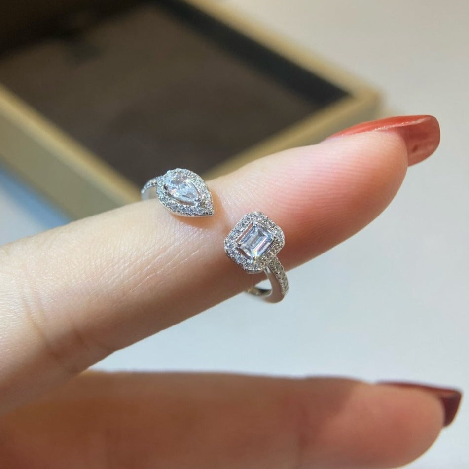 [Mystic]MY TWIN TOI & MOI SILVER DIAMOND RING