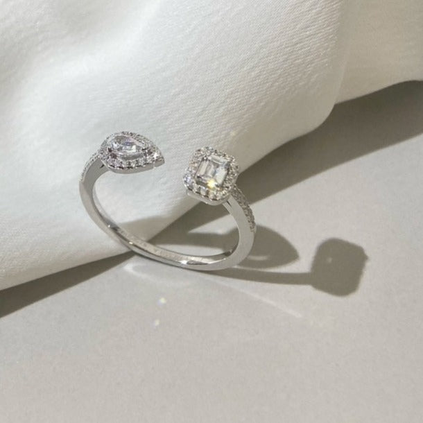 [Mystic]MY TWIN TOI & MOI SILVER DIAMOND RING