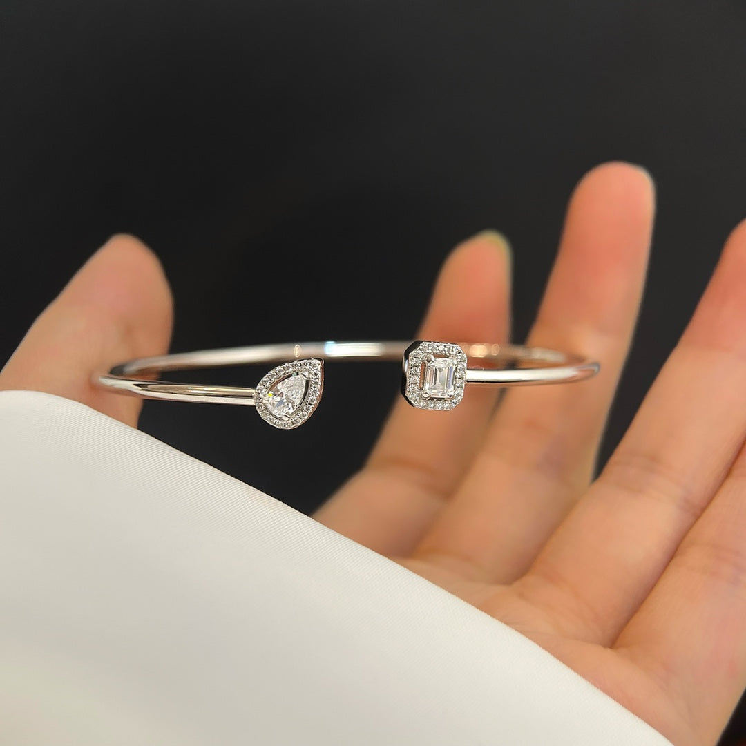 [Mystic]JONC FLEX MY TWIN TOI & MOI SILVER DIAMOND BRACELET