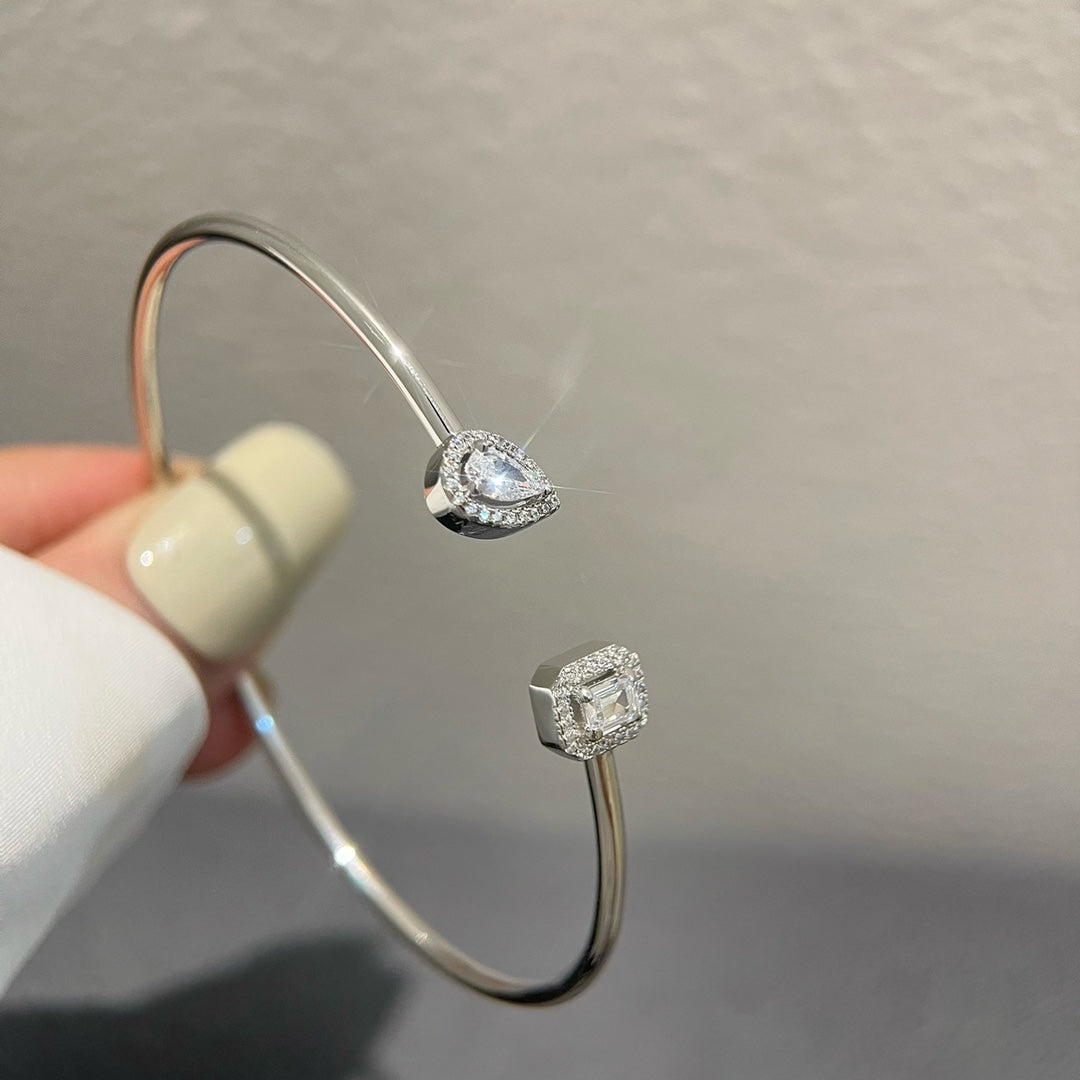 [Mystic]JONC FLEX MY TWIN TOI & MOI SILVER DIAMOND BRACELET