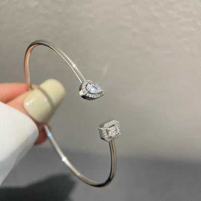 [Mystic]JONC FLEX MY TWIN TOI & MOI SILVER DIAMOND BRACELET