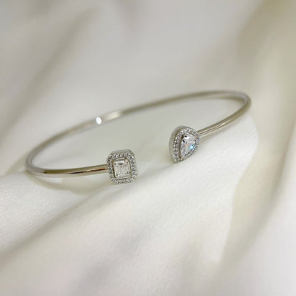 [Mystic]JONC FLEX MY TWIN TOI & MOI SILVER DIAMOND BRACELET