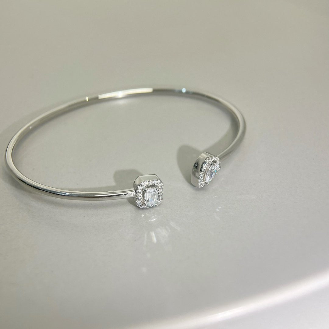 [Mystic]JONC FLEX MY TWIN TOI & MOI SILVER DIAMOND BRACELET