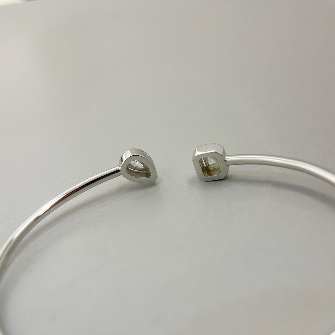 [Mystic]JONC FLEX MY TWIN TOI & MOI SILVER DIAMOND BRACELET