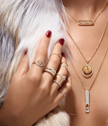 [Mystic]LUCKY MOVE PM NECKLACE PINK GOLD DIAMOND