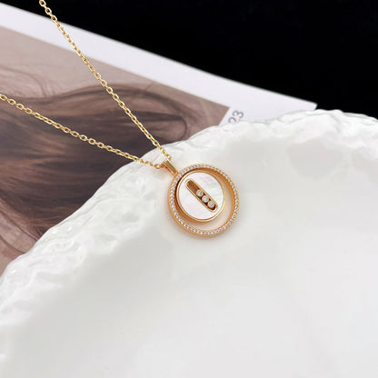 [Mystic]LUCKY MOVE MM NACRE BLANCHE DIAMOND NECKLACE