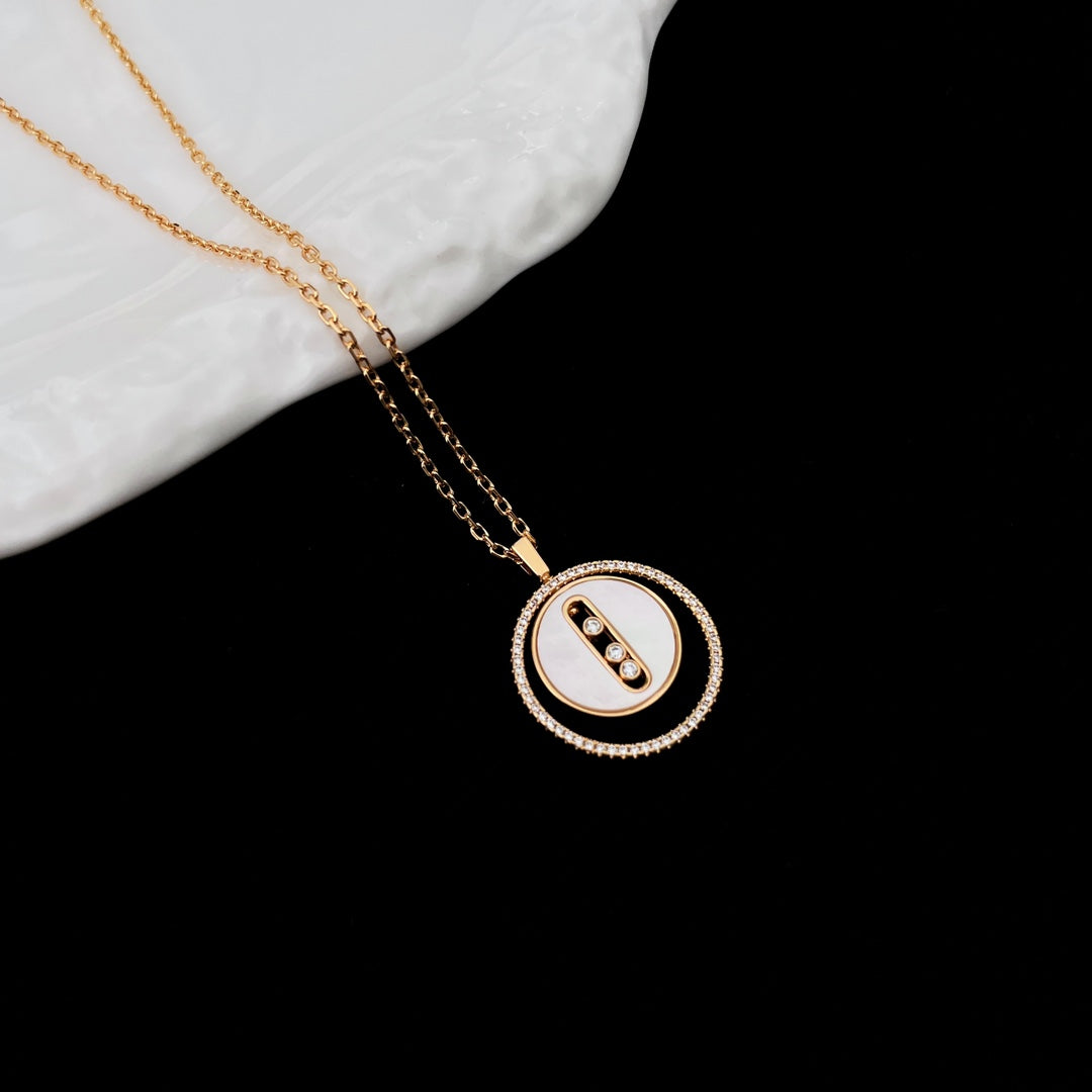 [Mystic]LUCKY MOVE MM NACRE BLANCHE DIAMOND NECKLACE