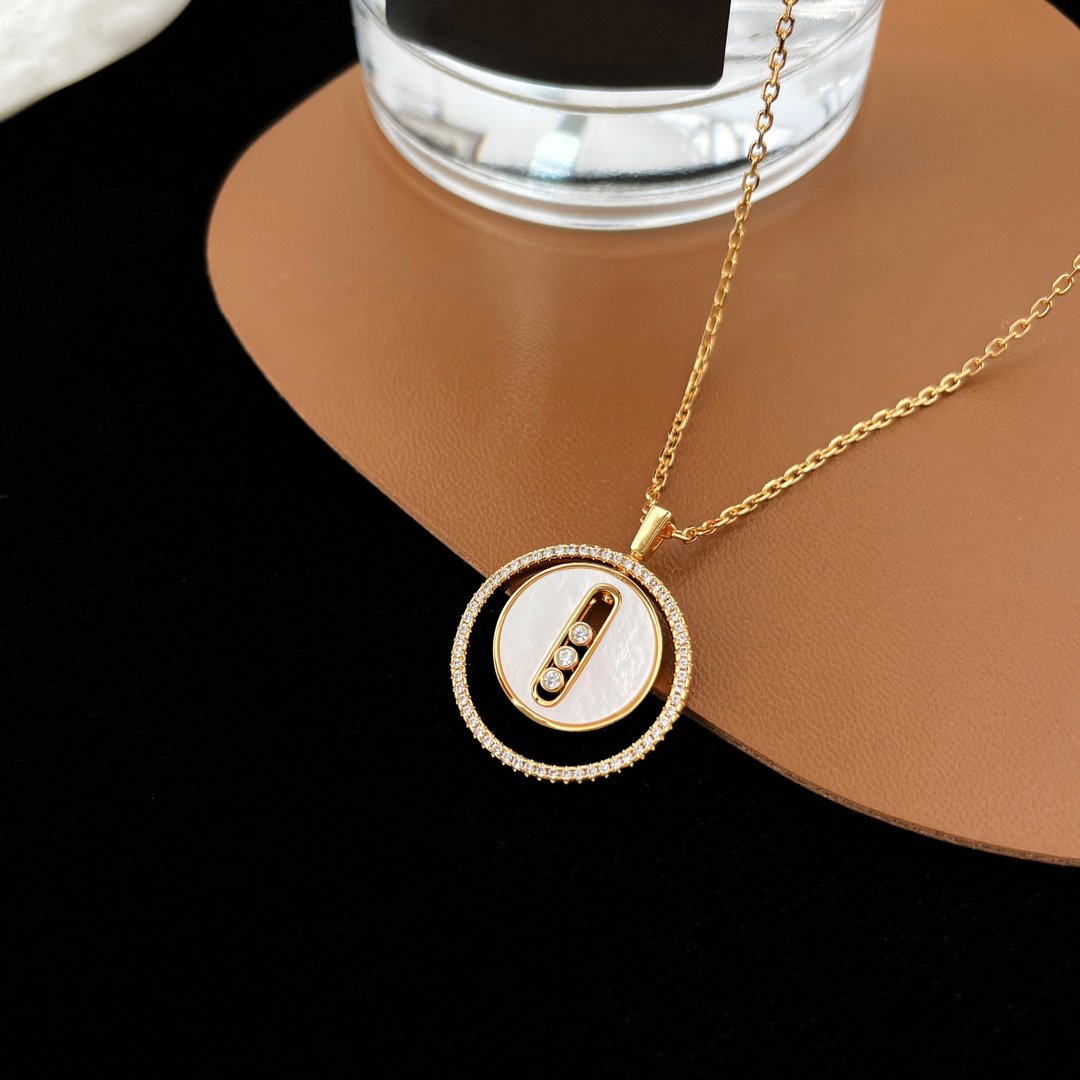 [Mystic]LUCKY MOVE MM NACRE BLANCHE DIAMOND NECKLACE