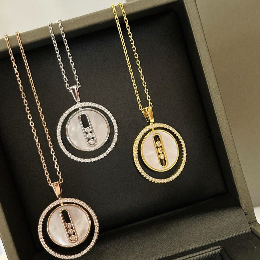 [Mystic]LUCKY MOVE MM NACRE BLANCHE DIAMOND NECKLACE