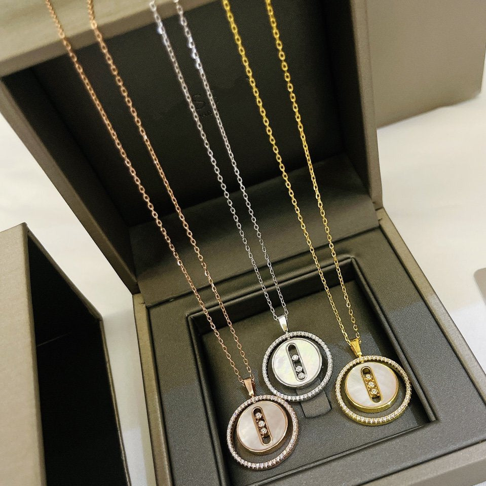 [Mystic]LUCKY MOVE MM NACRE BLANCHE DIAMOND NECKLACE
