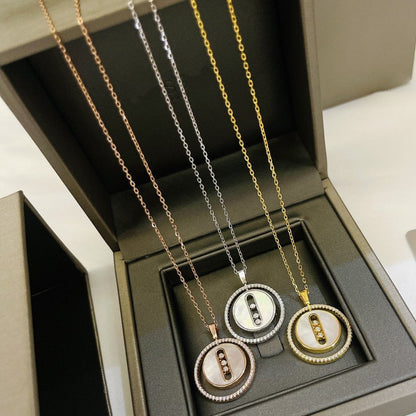 [Mystic]LUCKY MOVE MM NACRE BLANCHE DIAMOND NECKLACE