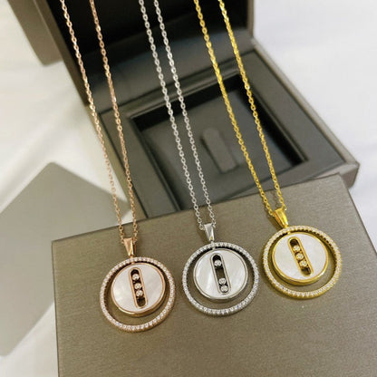 [Mystic]LUCKY MOVE MM NACRE BLANCHE DIAMOND NECKLACE