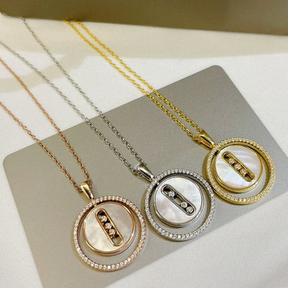 [Mystic]LUCKY MOVE MM NACRE BLANCHE DIAMOND NECKLACE