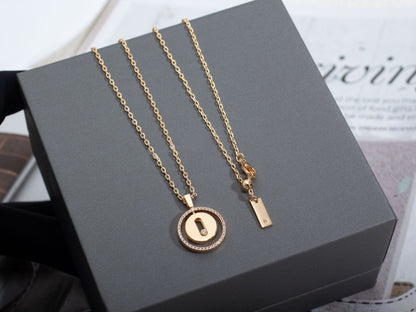 [Mystic]LUCKY MOVE PM NECKLACE PINK GOLD DIAMOND