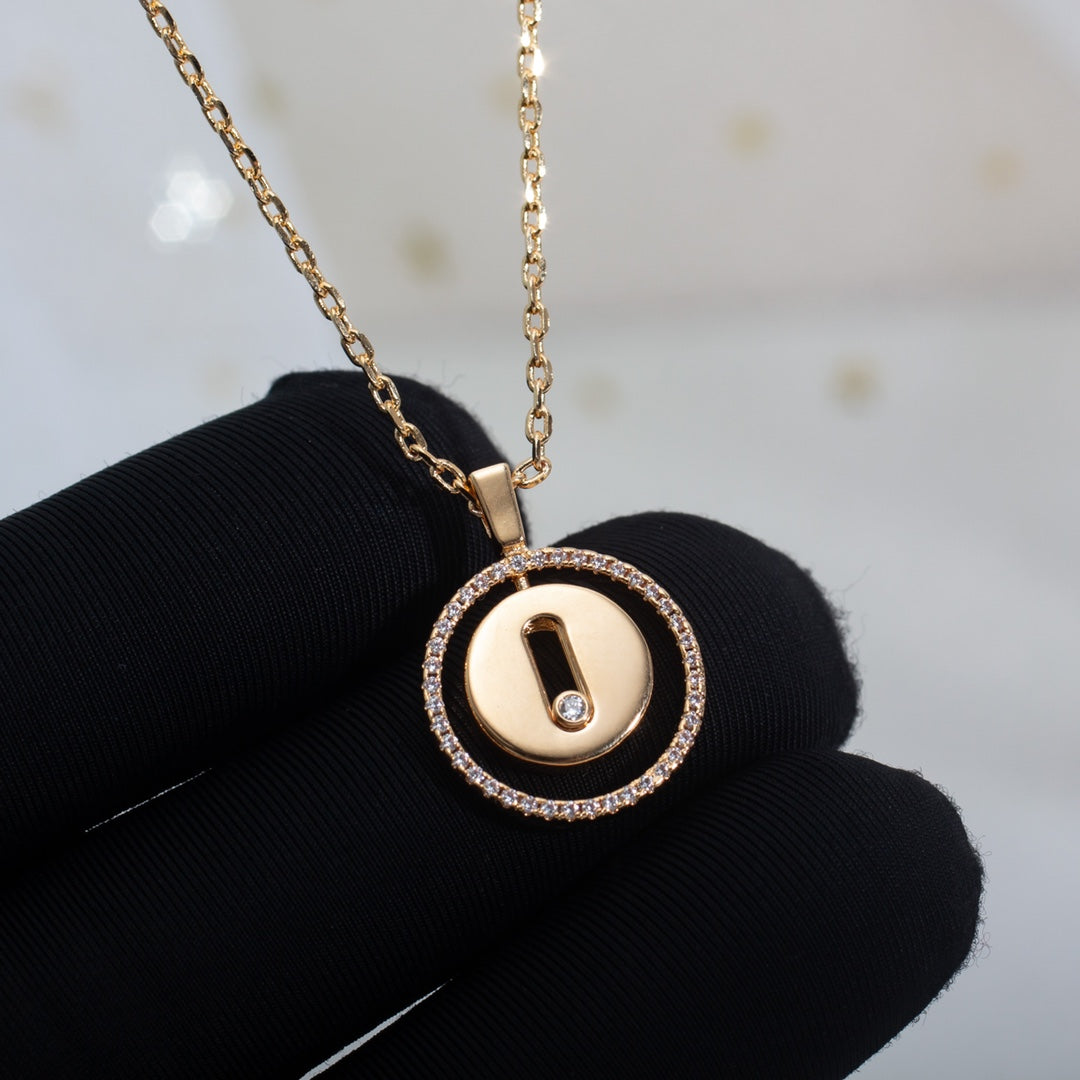 [Mystic]LUCKY MOVE PM NECKLACE PINK GOLD DIAMOND