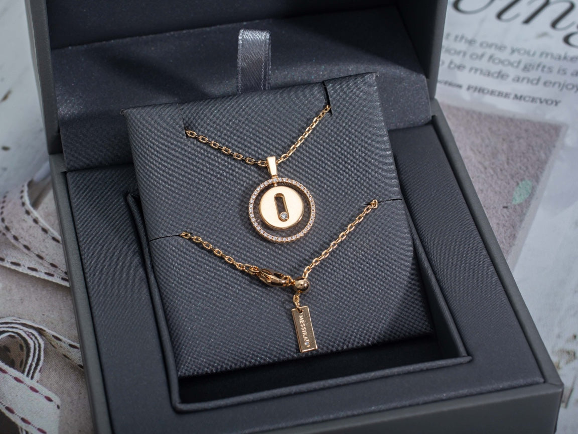 [Mystic]LUCKY MOVE PM NECKLACE PINK GOLD DIAMOND