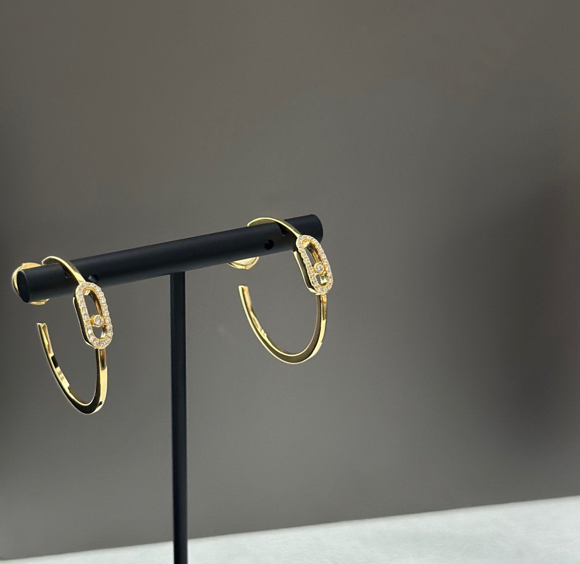 [Mystic]CREOLES MOVE UNO PM DIAMOND EARRINGS