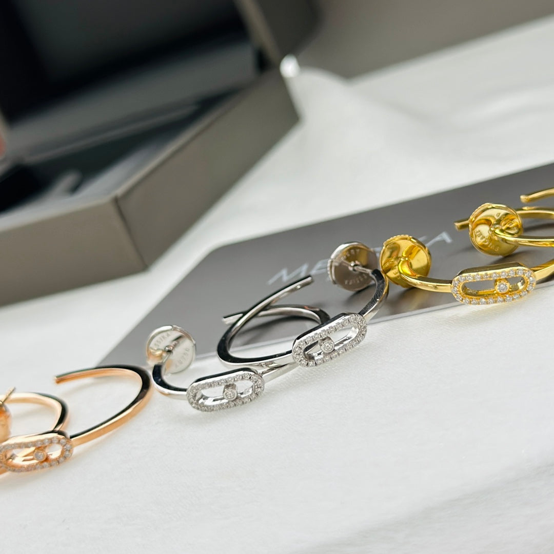 [Mystic]CREOLES MOVE UNO PM DIAMOND EARRINGS