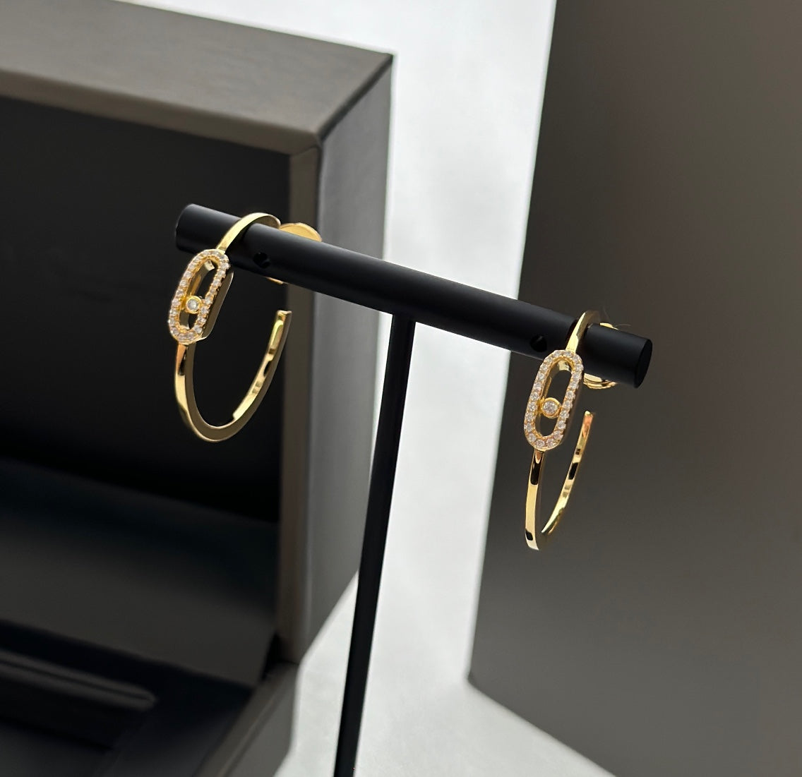 [Mystic]CREOLES MOVE UNO PM DIAMOND EARRINGS