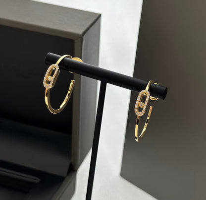[Mystic]CREOLES MOVE UNO PM DIAMOND EARRINGS