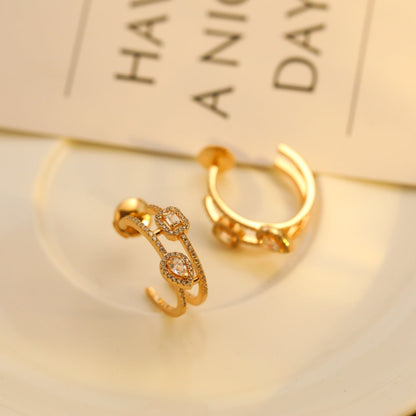 [Mystic]CREOLES MY TWIN 2 RANGS SILVER DIAMOND EARRINGS