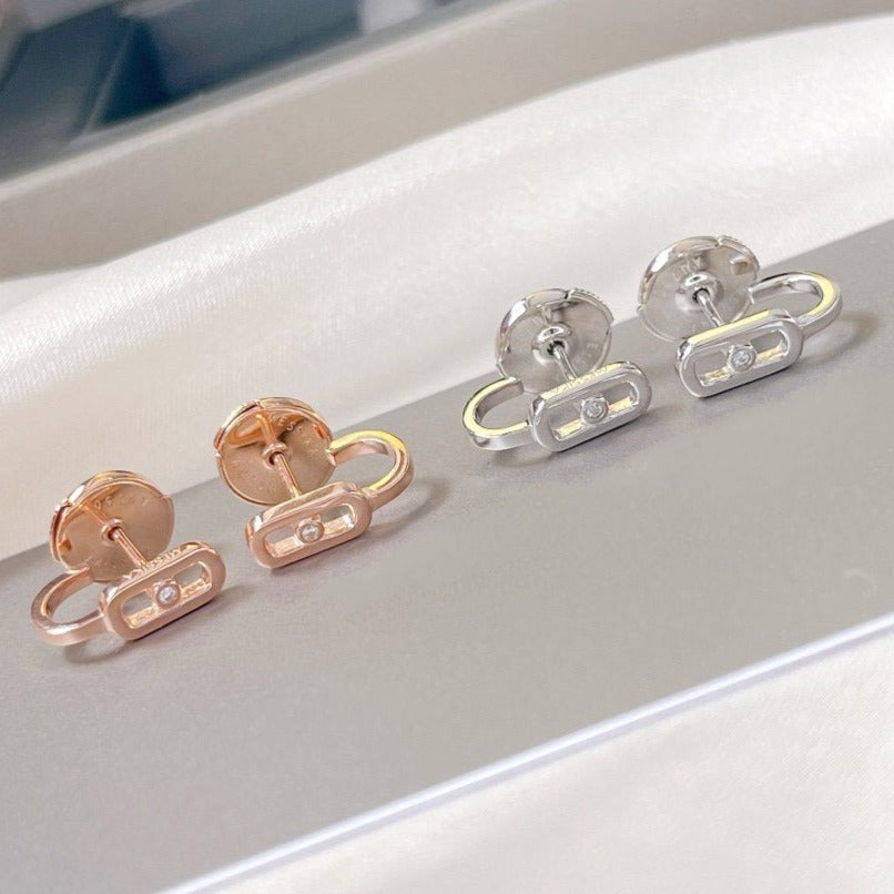 [Mystic]CREOLES MOVE UNO MINI 1 DIAMOND EARRINGS