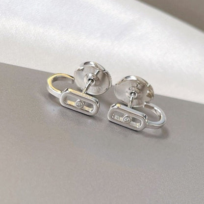 [Mystic]CREOLES MOVE UNO MINI 1 DIAMOND EARRINGS