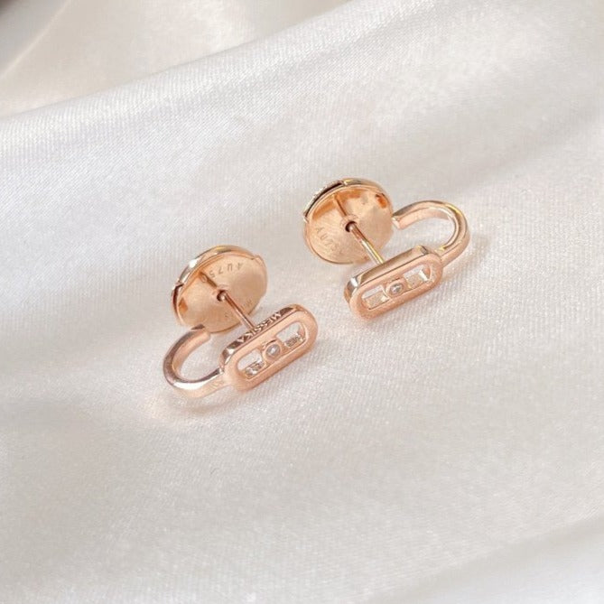[Mystic]CREOLES MOVE UNO MINI 1 DIAMOND EARRINGS