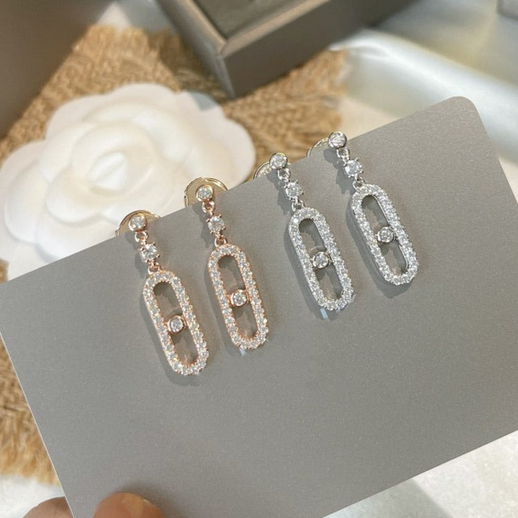 [Mystic]DORMEUSES MOVE UNO DIAMOND EARRINGS