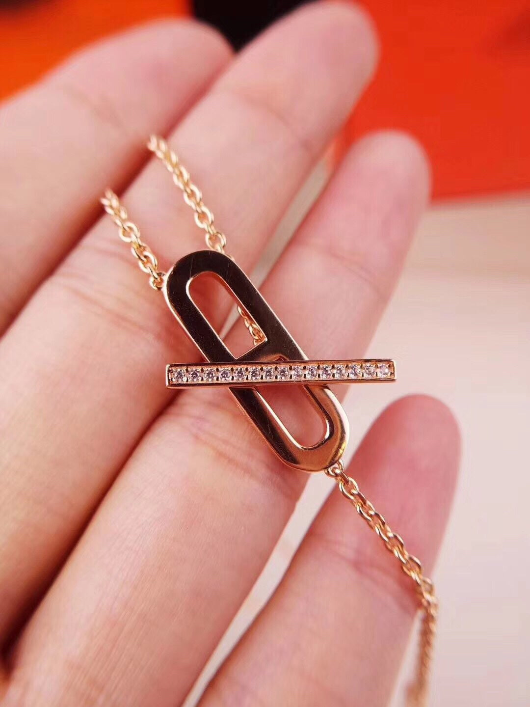 Mystic HM NECKLACE PLATINUM ROSE GOLD DIAMOND