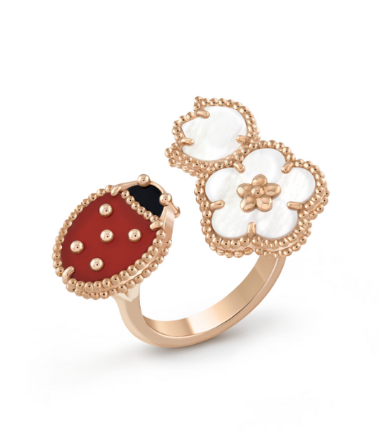 Mystic LUCKY 3 MOTIF ROSE GOLD RING