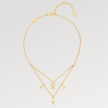 Mystic FLOWERGRAM GOLD MOP DOUBLE ROW NECKLACE