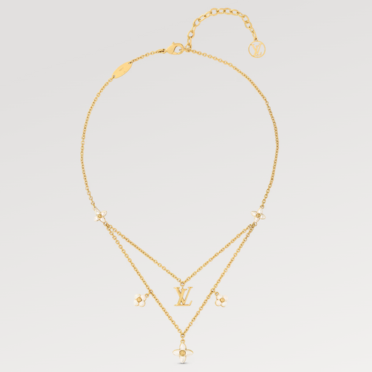 Mystic FLOWERGRAM GOLD MOP DOUBLE ROW NECKLACE