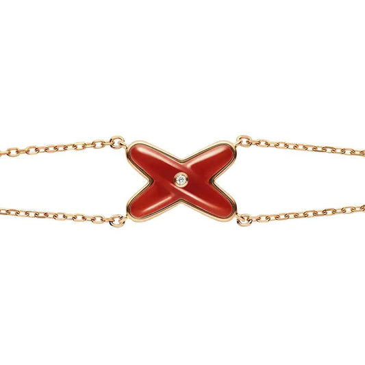 Mystic JEUX BRACELET CARNELIAN PINK GOLD 1 DIAMOND