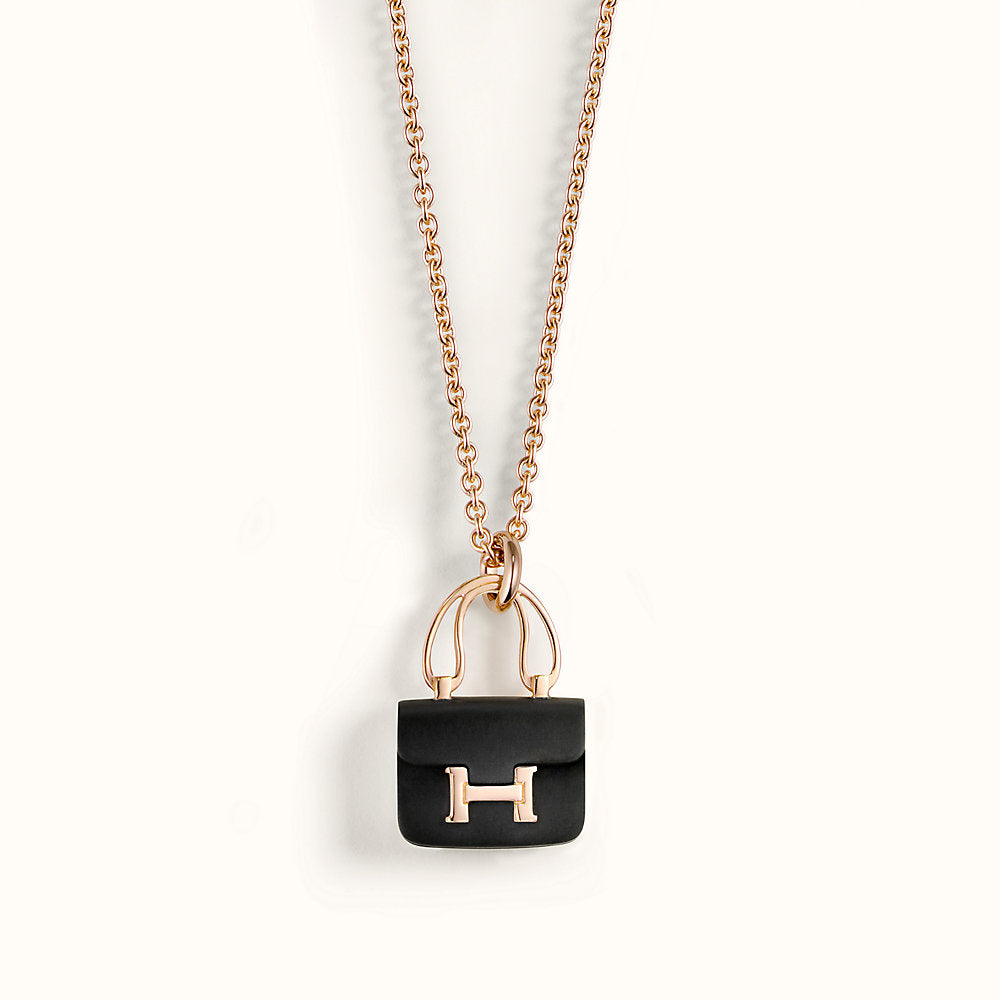 Mystic CONSTANCE BLACK PEDANT PINK GOLD NECKLACE