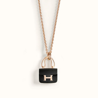 Mystic CONSTANCE BLACK PEDANT PINK GOLD NECKLACE