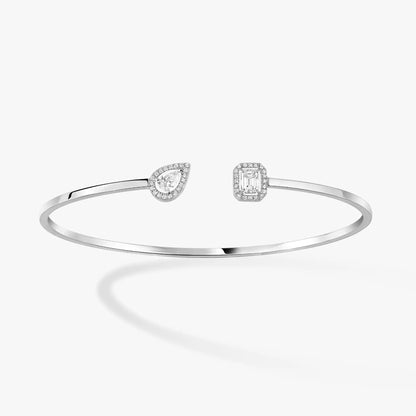 [Mystic]JONC FLEX MY TWIN TOI & MOI SILVER DIAMOND BRACELET