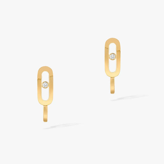 [Mystic]CREOLES MOVE UNO MINI 1 DIAMOND EARRINGS