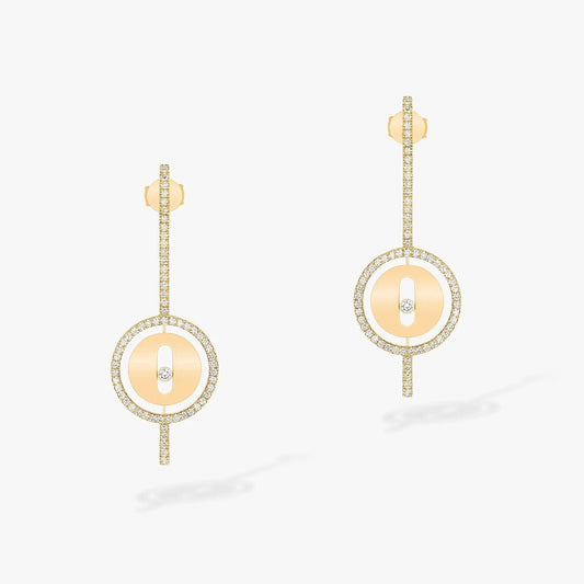 [Mystic]LUCKY MOVE ARROW PINK GOLD DIAMOND EARRINGS