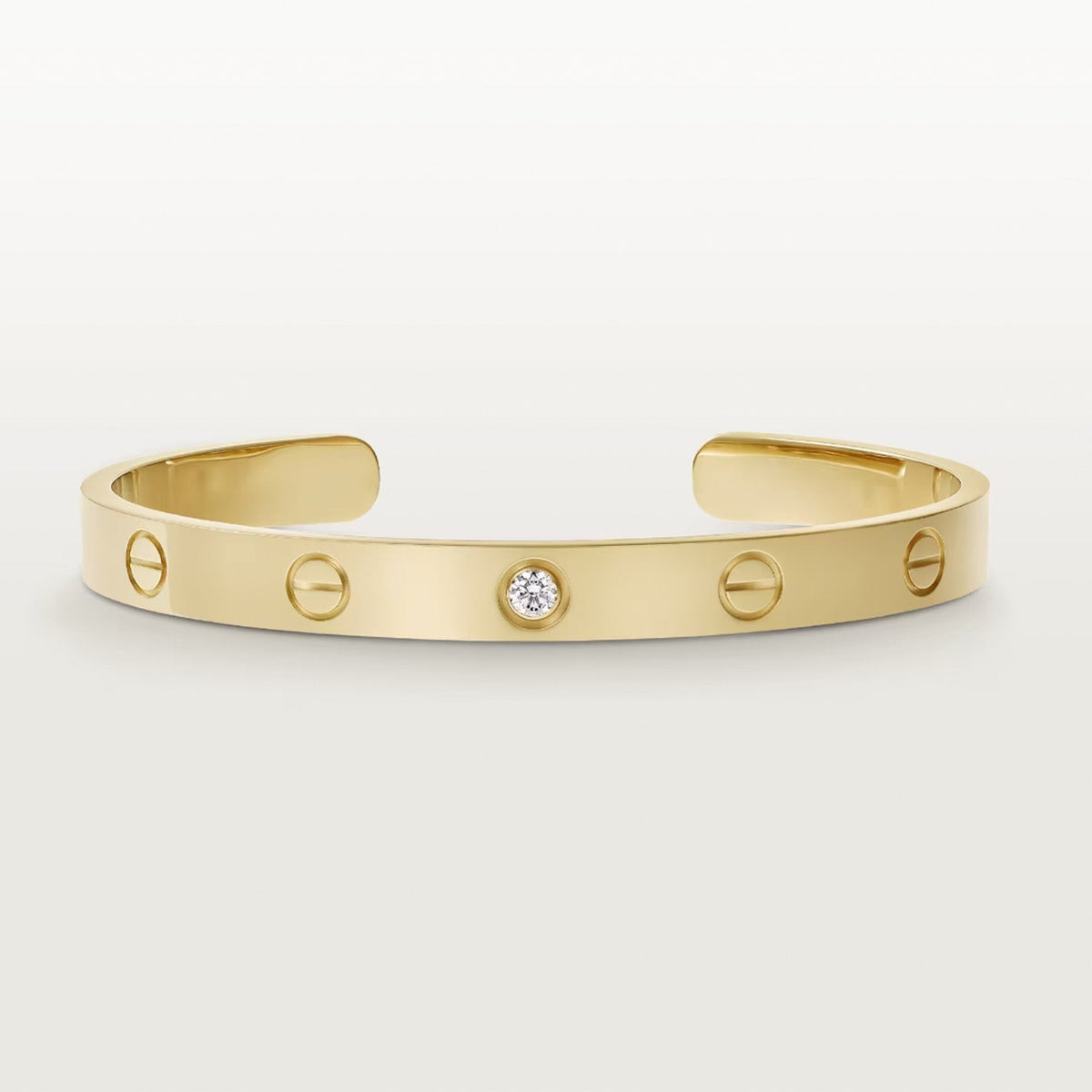 Mystic LOVE BRACELET 6.1MM 1 DIAMOND OPEN CUFF