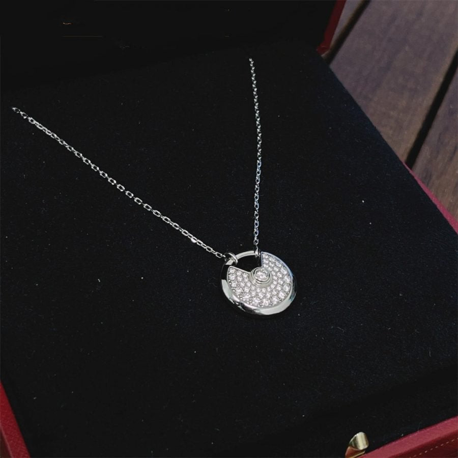 Mystic AMULETTE SILVER FULL DIAMOND NECKLACE