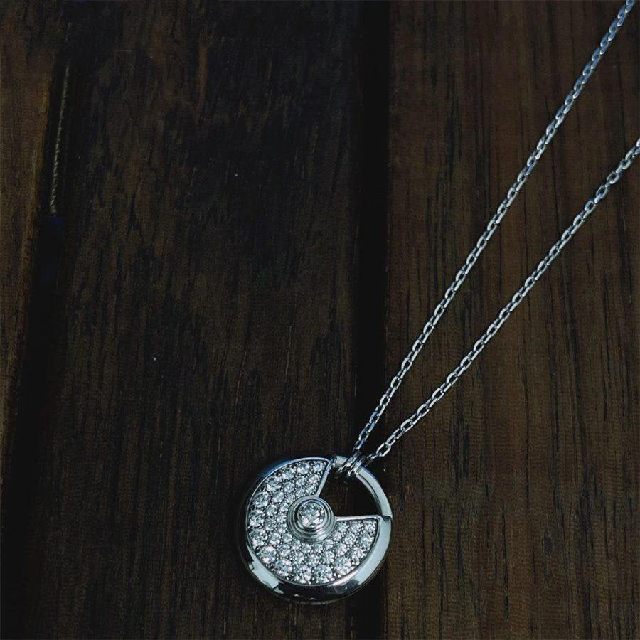 Mystic AMULETTE SILVER FULL DIAMOND NECKLACE