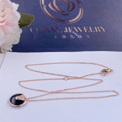 Mystic AMULETTE ROSE GOLD ONYX NECKLACE