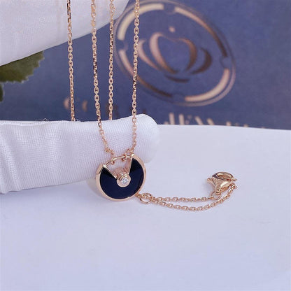 Mystic AMULETTE ROSE GOLD ONYX NECKLACE