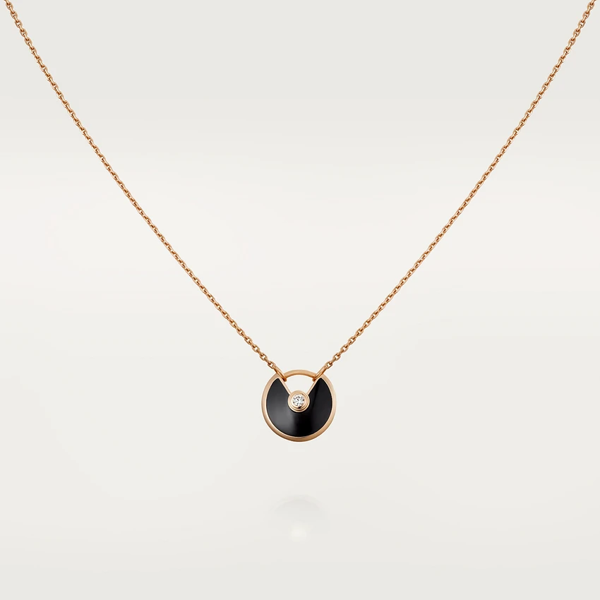 Mystic AMULETTE ROSE GOLD ONYX NECKLACE