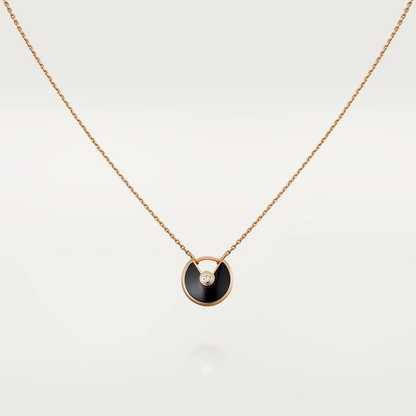 Mystic AMULETTE ROSE GOLD ONYX NECKLACE