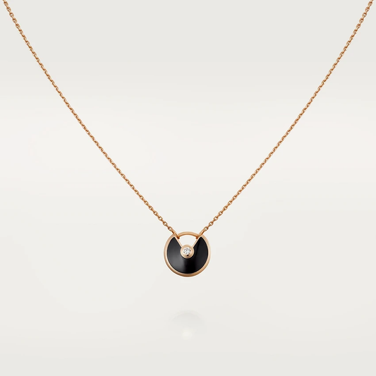 Mystic AMULETTE ROSE GOLD ONYX NECKLACE
