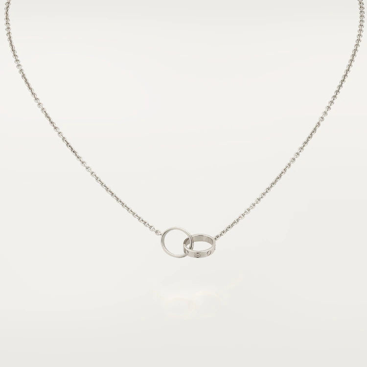 Mystic LOVE NECKLACE PINK GOLD AND SILVER