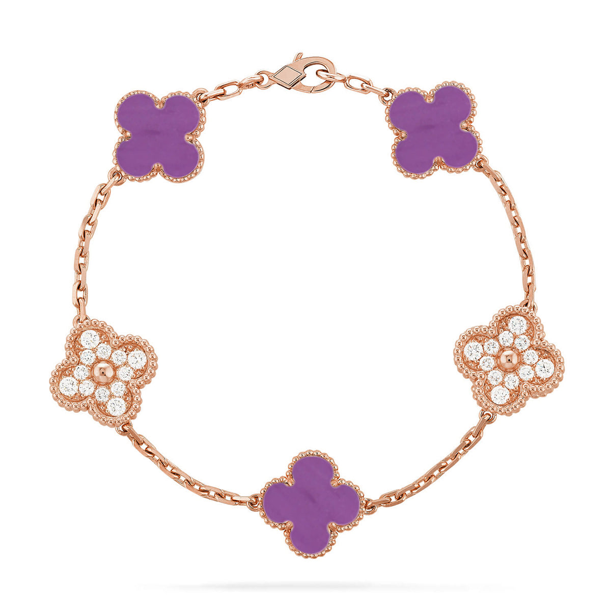 [Mystic ]New  CLOVER 5 MOTIF VIOLET BRACELET COLLECTION