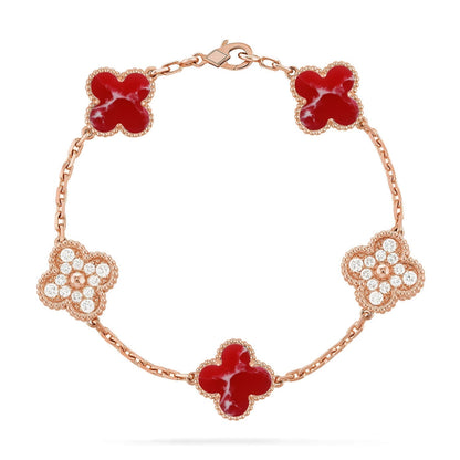 [Mystic ]New CLOVER 5 MOTIF RED PATTERN BRACELET COLLECTION